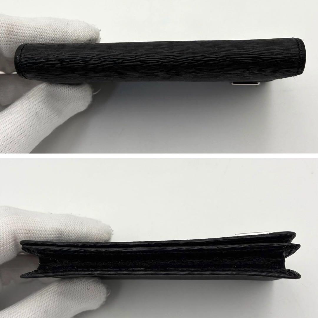 ポーター カレント 名刺入れ カードケース ブラック レザー エンボス加工 ロゴ