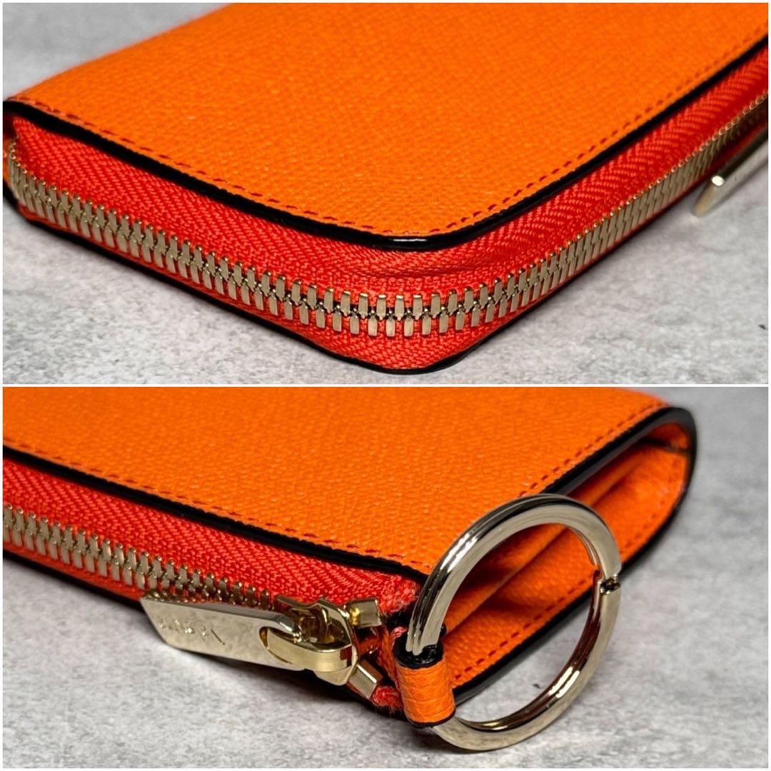新品未使用 2024年購入品 ヴァレクストラ オレンジ ジップキーホルダー 財布