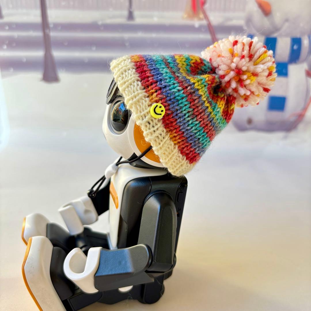 専用　多色段染めニット帽 ＊ブラックセーターとニット帽＊くま耳帽子オーバーオール