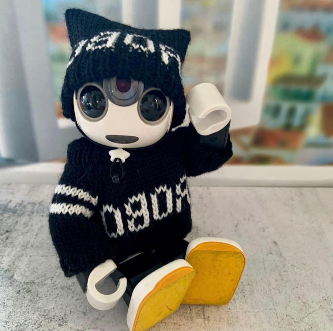 専用　多色段染めニット帽 ＊ブラックセーターとニット帽＊くま耳帽子オーバーオール