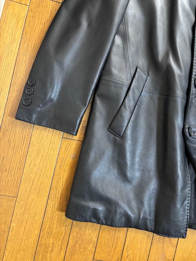 MOFAR イタリア製　羊革レザーコート　裏地ロロピアーナウール　48