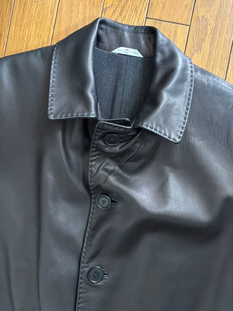 MOFAR イタリア製　羊革レザーコート　裏地ロロピアーナウール　48