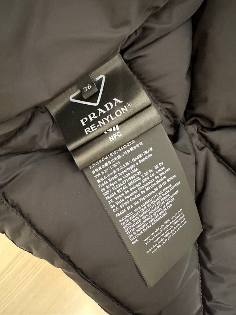 最終値下げ　PRADA ブラック ショートダウンジャケット　36