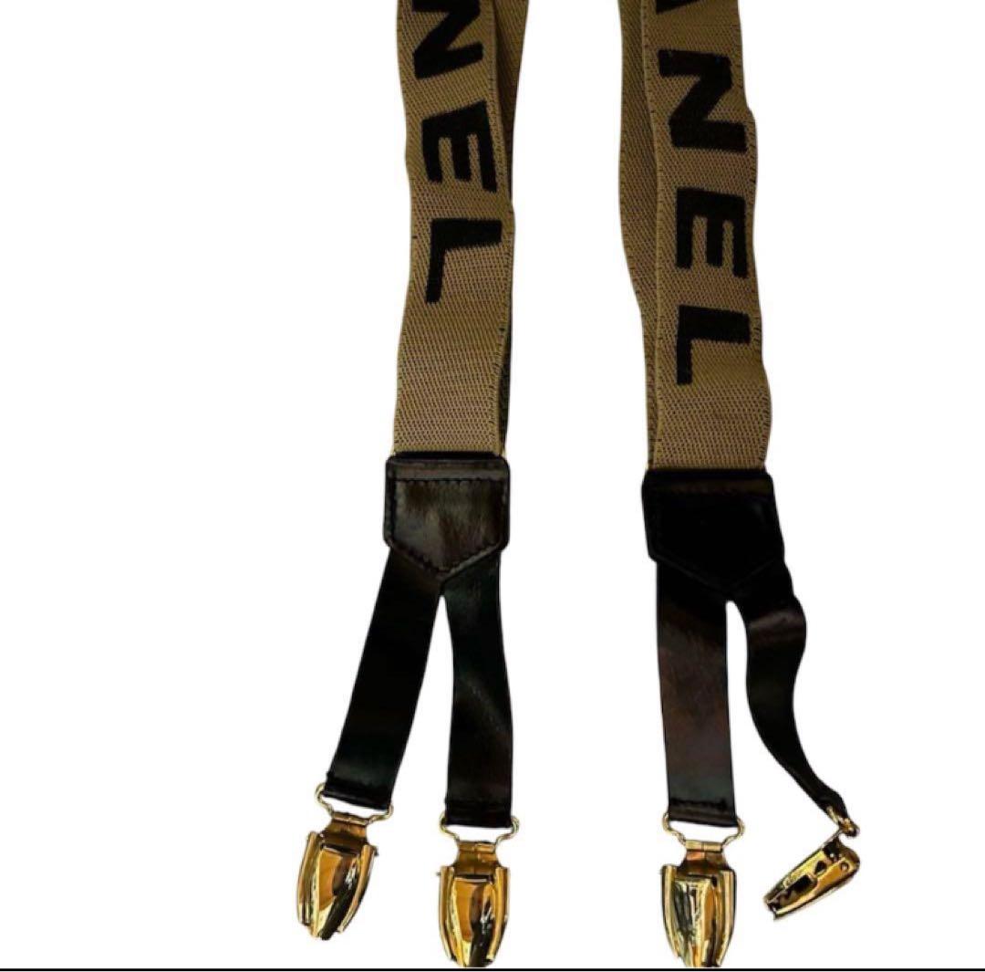 CHANEL シャネル ココマーク ブラック/ベージュ サスペンダー