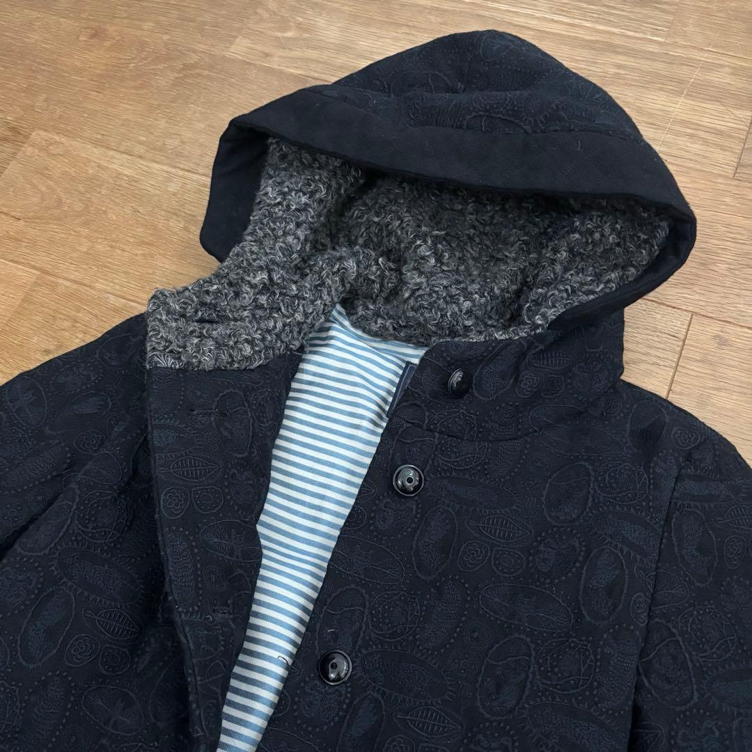 【美品】ミナペルホネン ダウンコート ジャングルレリーフ総刺繍 黒 38