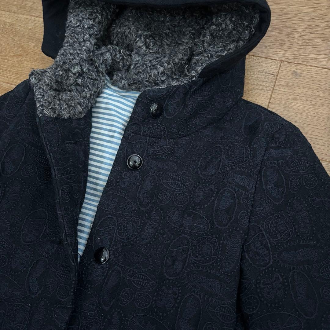 【美品】ミナペルホネン ダウンコート ジャングルレリーフ総刺繍 黒 38