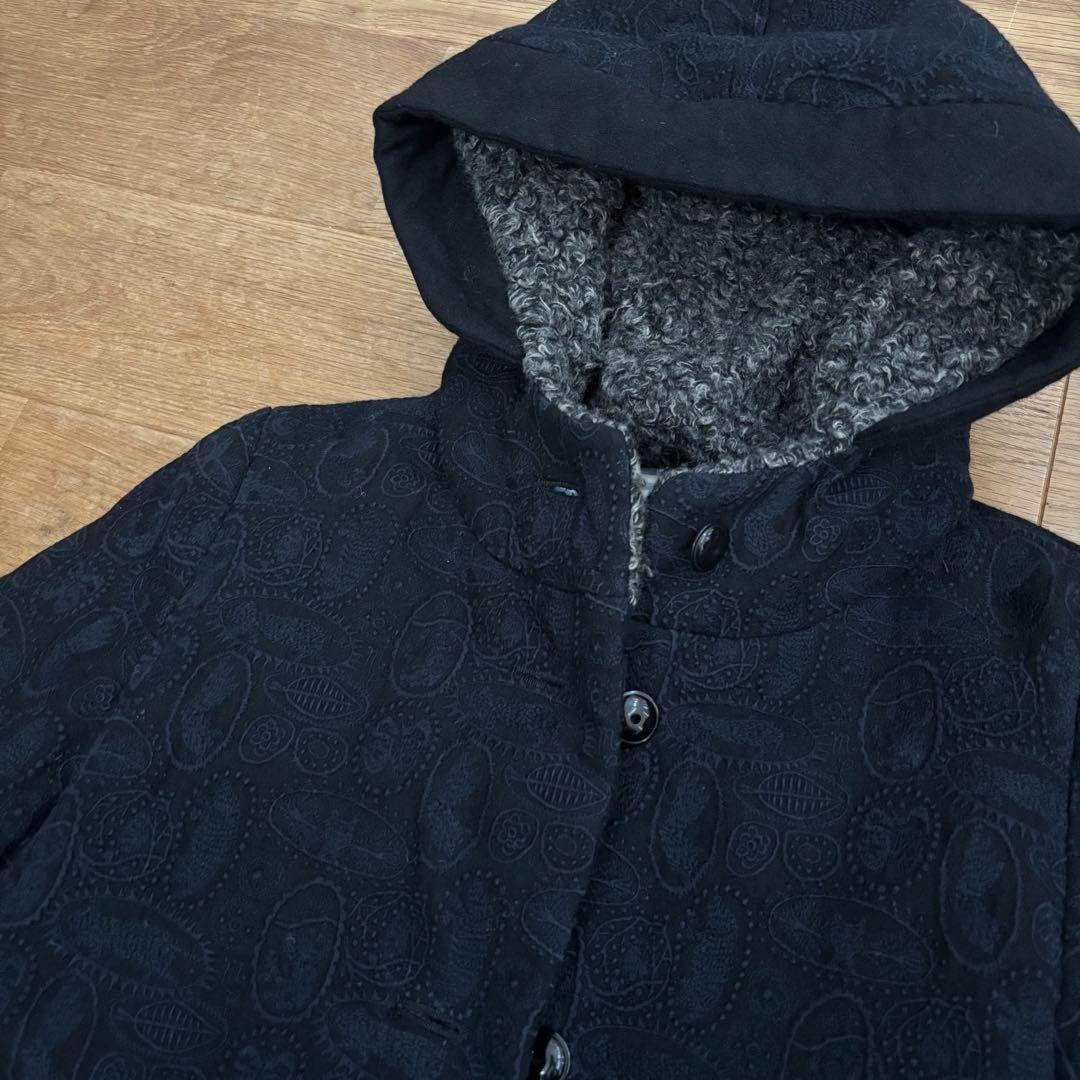 【美品】ミナペルホネン ダウンコート ジャングルレリーフ総刺繍 黒 38