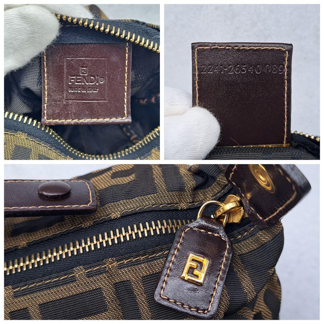 FENDI フェンディ ズッカ柄 ポーチ レザー ナイロン 小物入れ