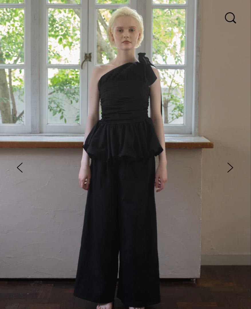 トップス RANCLIC 2way ribbon peplum top