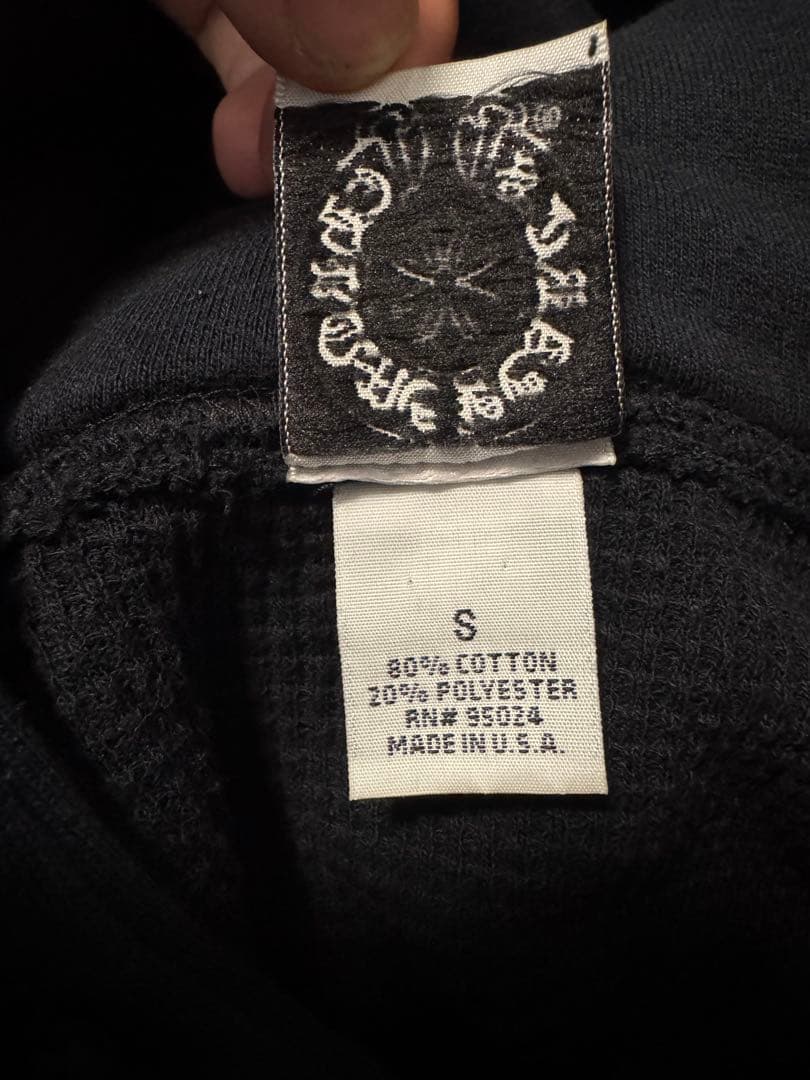 Chrome Hearts Black 裏サーマル　パーカー