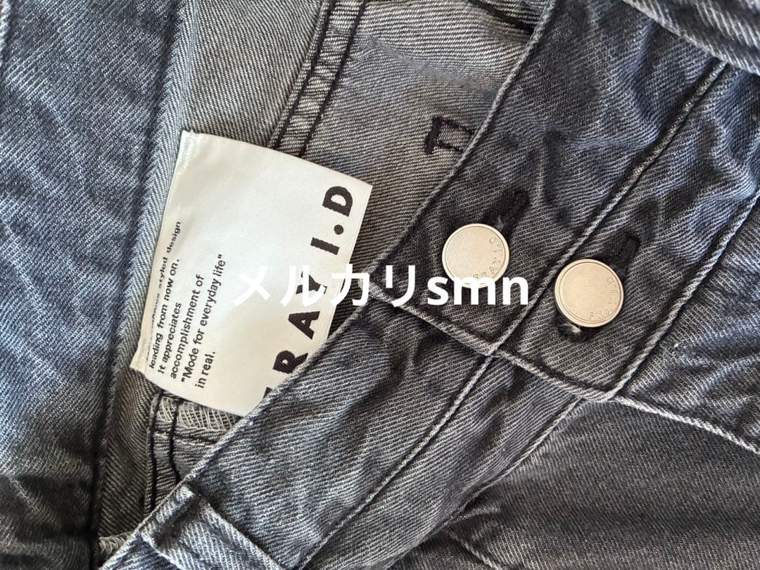 新品　FRAY I.D アシメダブルウエストワイドデニムパンツ　ブラック