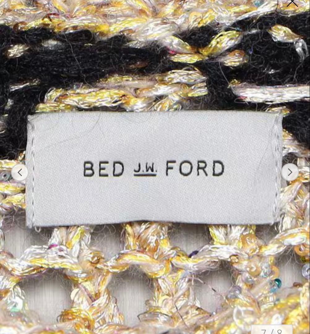 BED J.W FORD アイボリー/ブラック フラワーパターン ニット