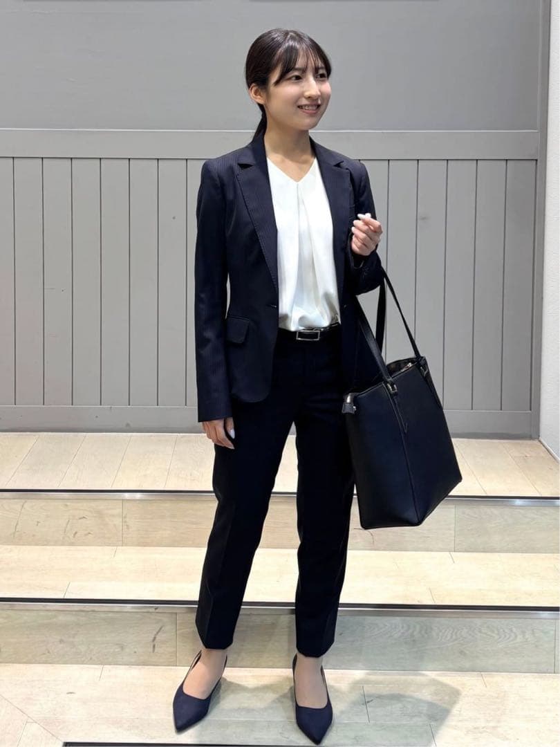 (新品)ザスーツカンパニー　現行　ストレッチ　洗える　パンツスーツセットアップ