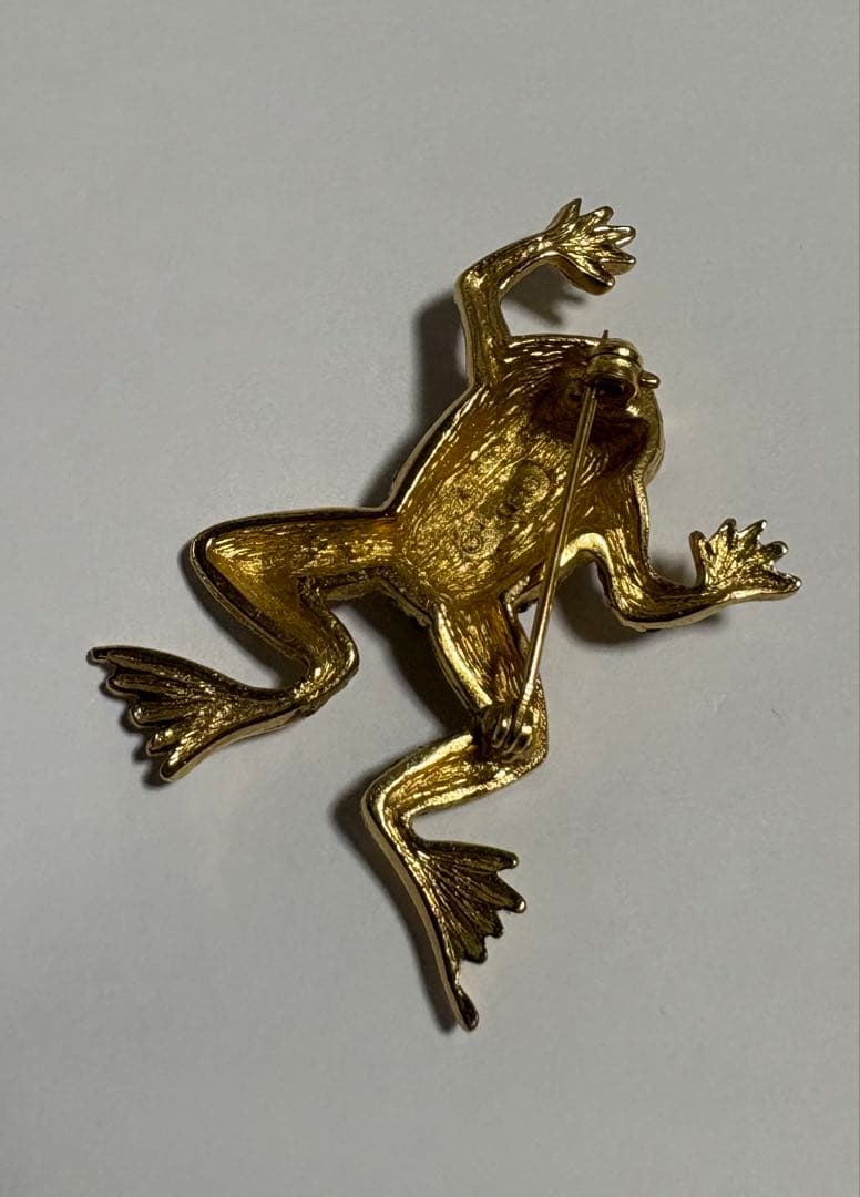 希少 クリスチャンディオール ブローチ カエル 蛙 ラインストーン ヴィンテージ