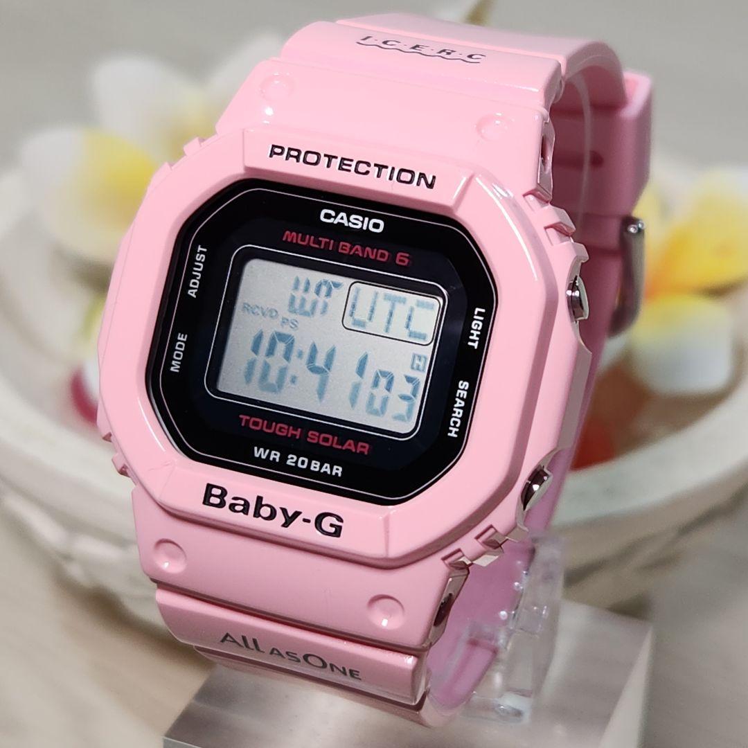 美品 電波ソーラー 腕時計 カシオ ベビーg BABY-G イルクジ B391