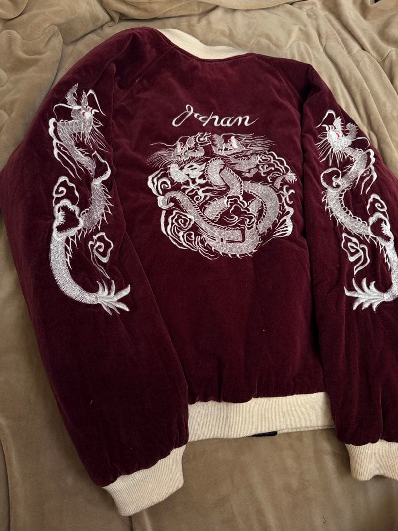 ２面用 別珍 Open Dich 龍 虎 日本限定 スカジャン vintage