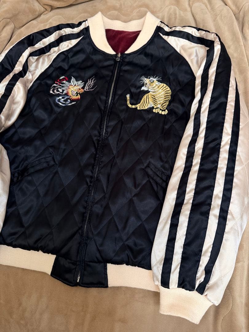 ２面用 別珍 Open Dich 龍 虎 日本限定 スカジャン vintage