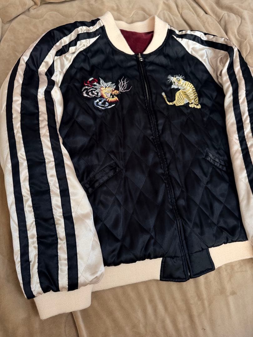 ２面用 別珍 Open Dich 龍 虎 日本限定 スカジャン vintage