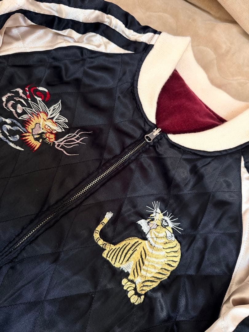 ２面用 別珍 Open Dich 龍 虎 日本限定 スカジャン vintage