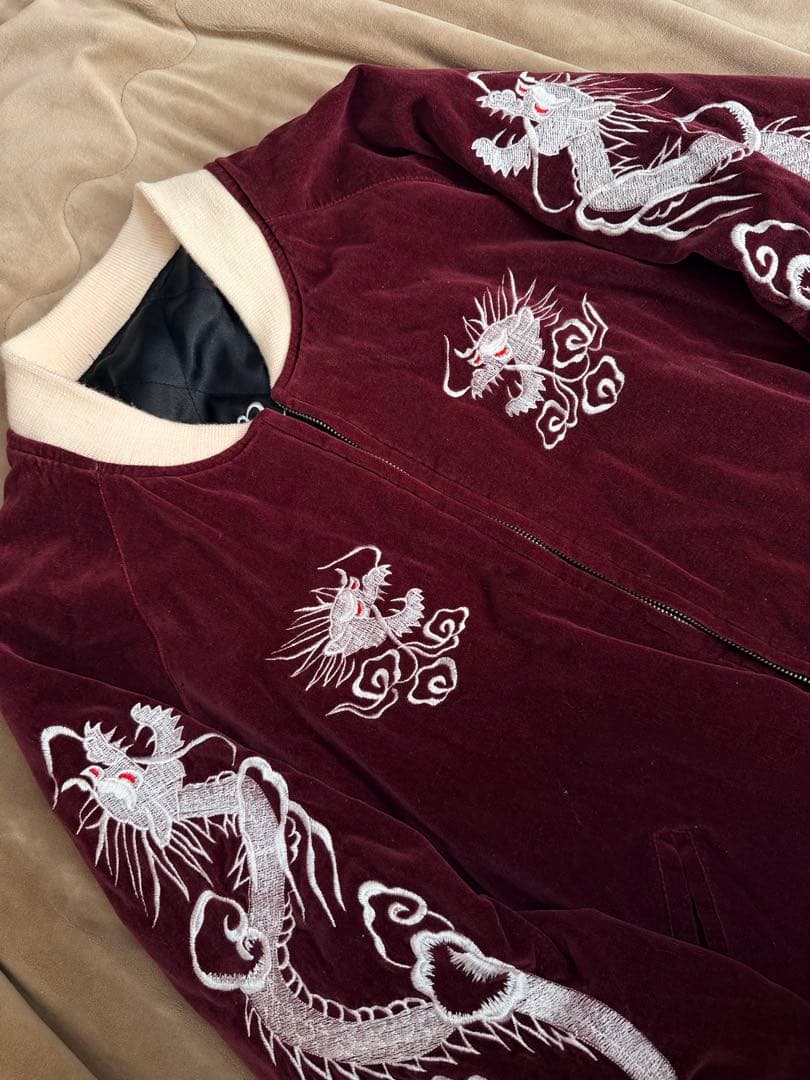 ２面用 別珍 Open Dich 龍 虎 日本限定 スカジャン vintage