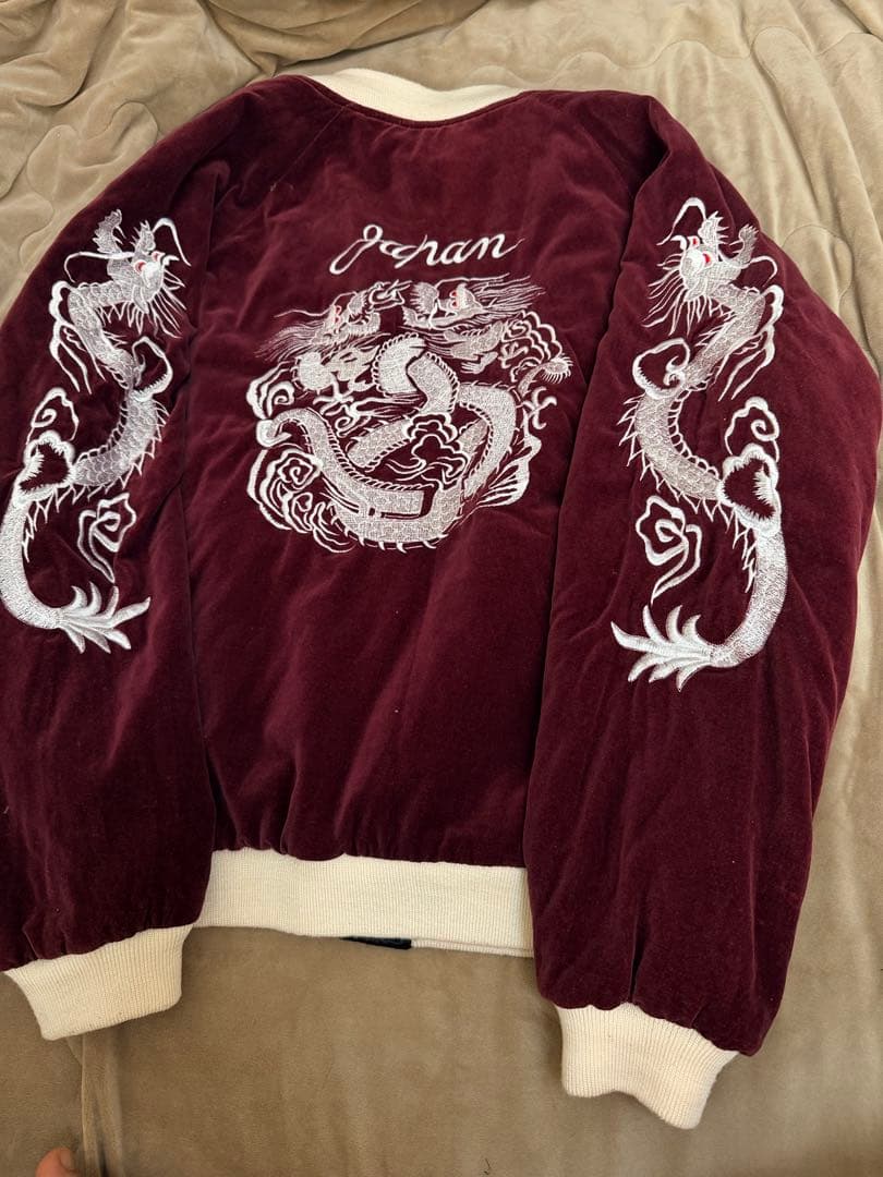 ２面用 別珍 Open Dich 龍 虎 日本限定 スカジャン vintage