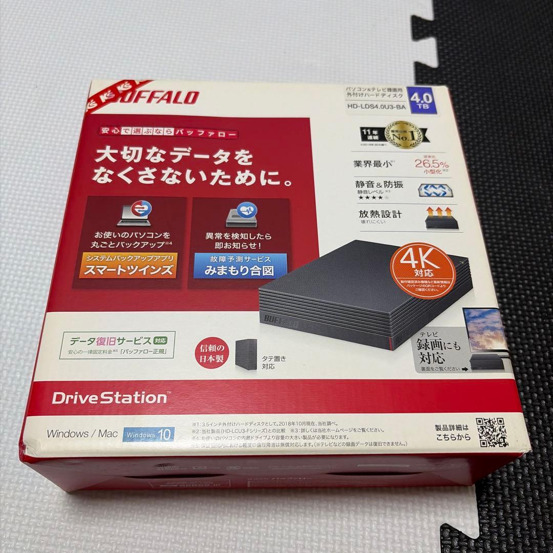 BUFFALO 4TB 外付けハードディスク HD-LDS4.0U3-BA