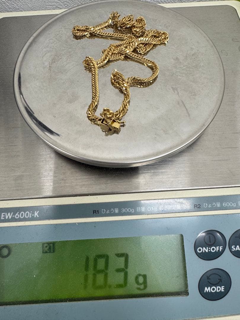 【中古】K18喜平ネックレス (12面カットトリプル) 45cm/18.2g