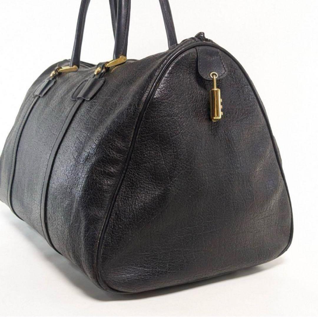 【売り切り価格】グッチ　ボストンバッグ　インターロッキング　レザー　ネームタグ