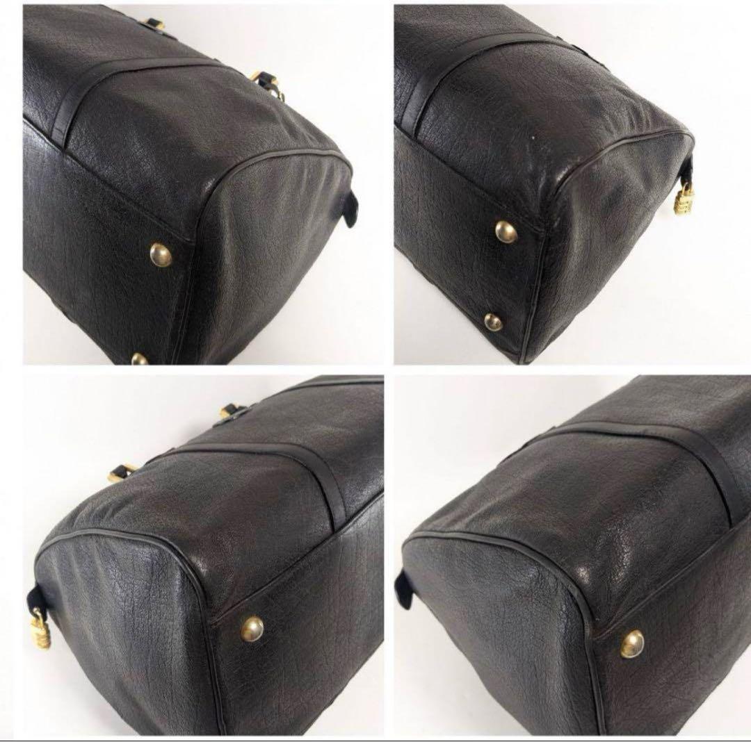 【売り切り価格】グッチ　ボストンバッグ　インターロッキング　レザー　ネームタグ