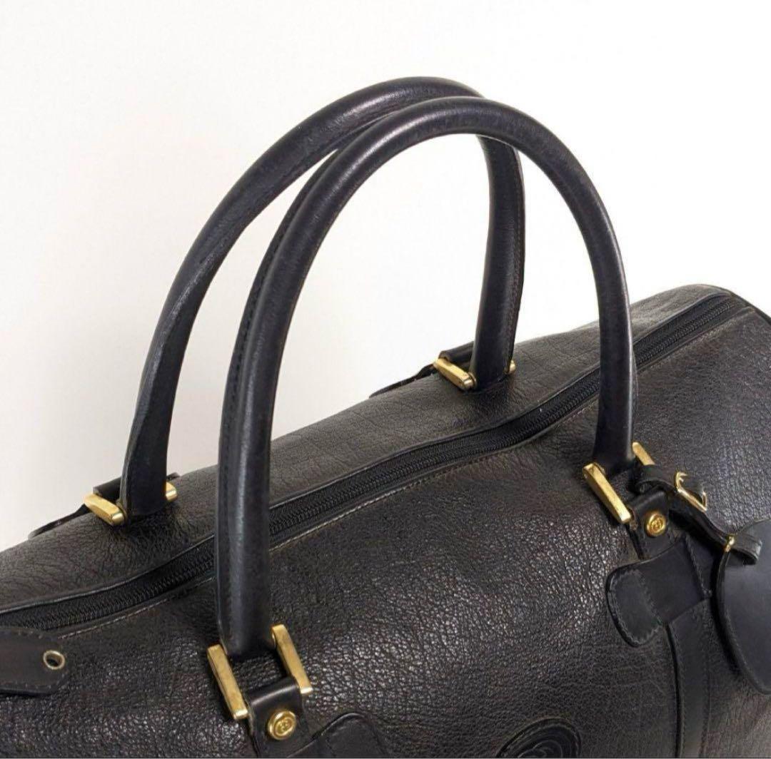 【売り切り価格】グッチ　ボストンバッグ　インターロッキング　レザー　ネームタグ