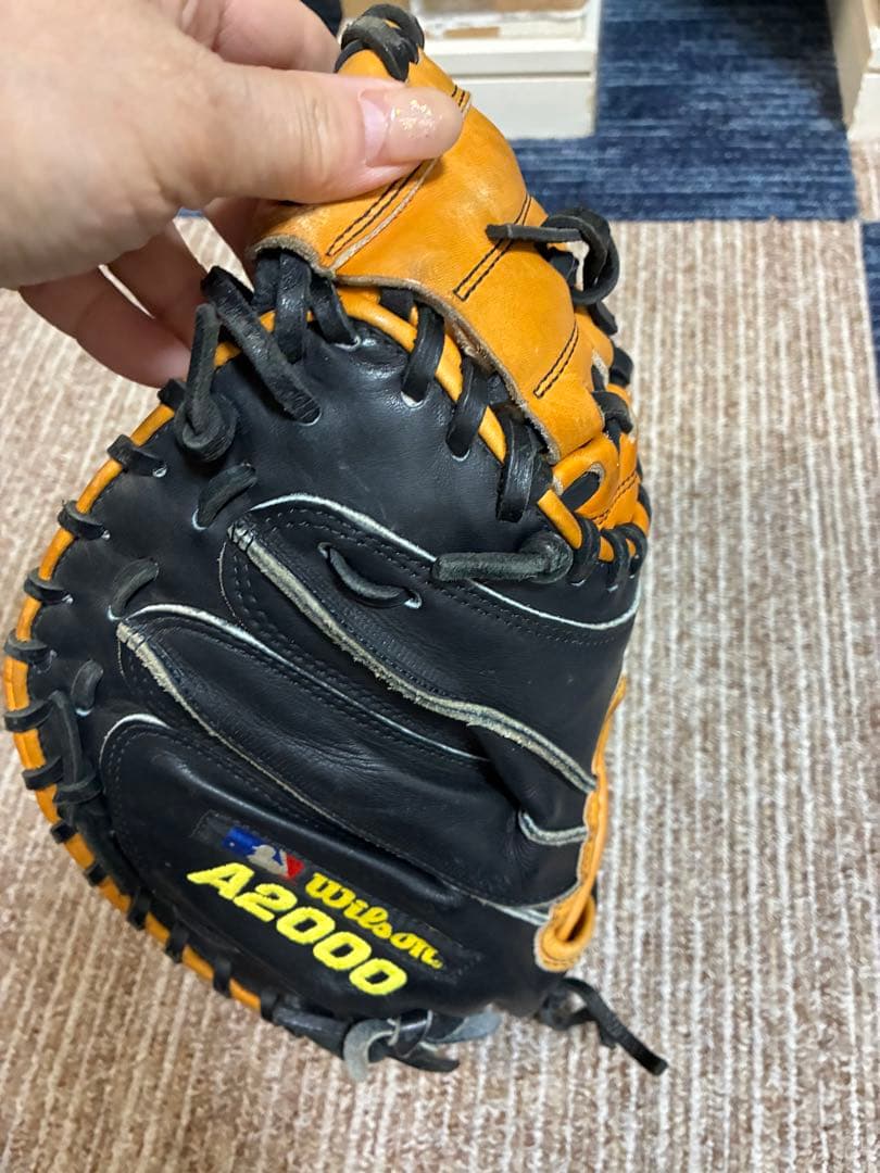 Wilson A2000 キャッチャーミット 黒/オレンジ