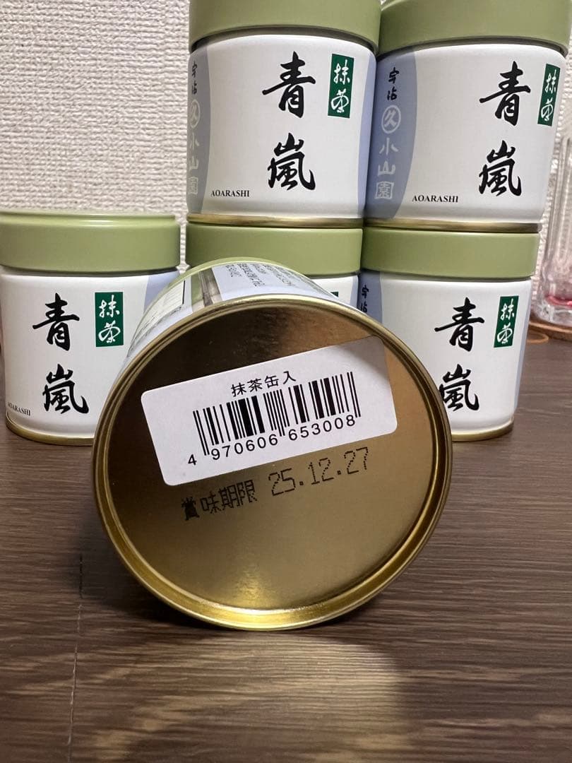 抹茶　丸久小山園 青嵐×6　抹茶 缶40g