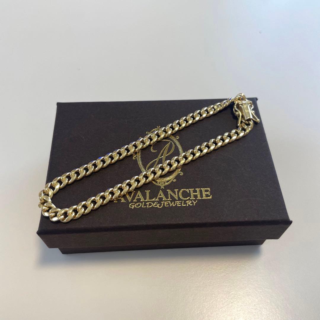 アヴァランチ　10k イエローゴールド　マイアミブレスレット　18cm メンズ