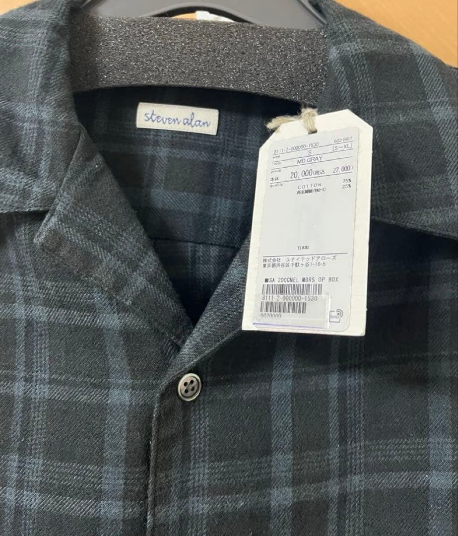 Steven Alanマドラスチェック オープンカラー シャツBOX 杉咲花