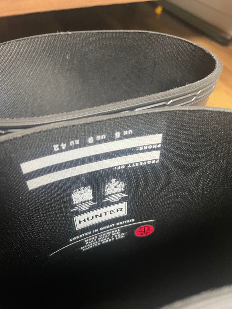 HUNTER ブラック レインブーツ 長靴