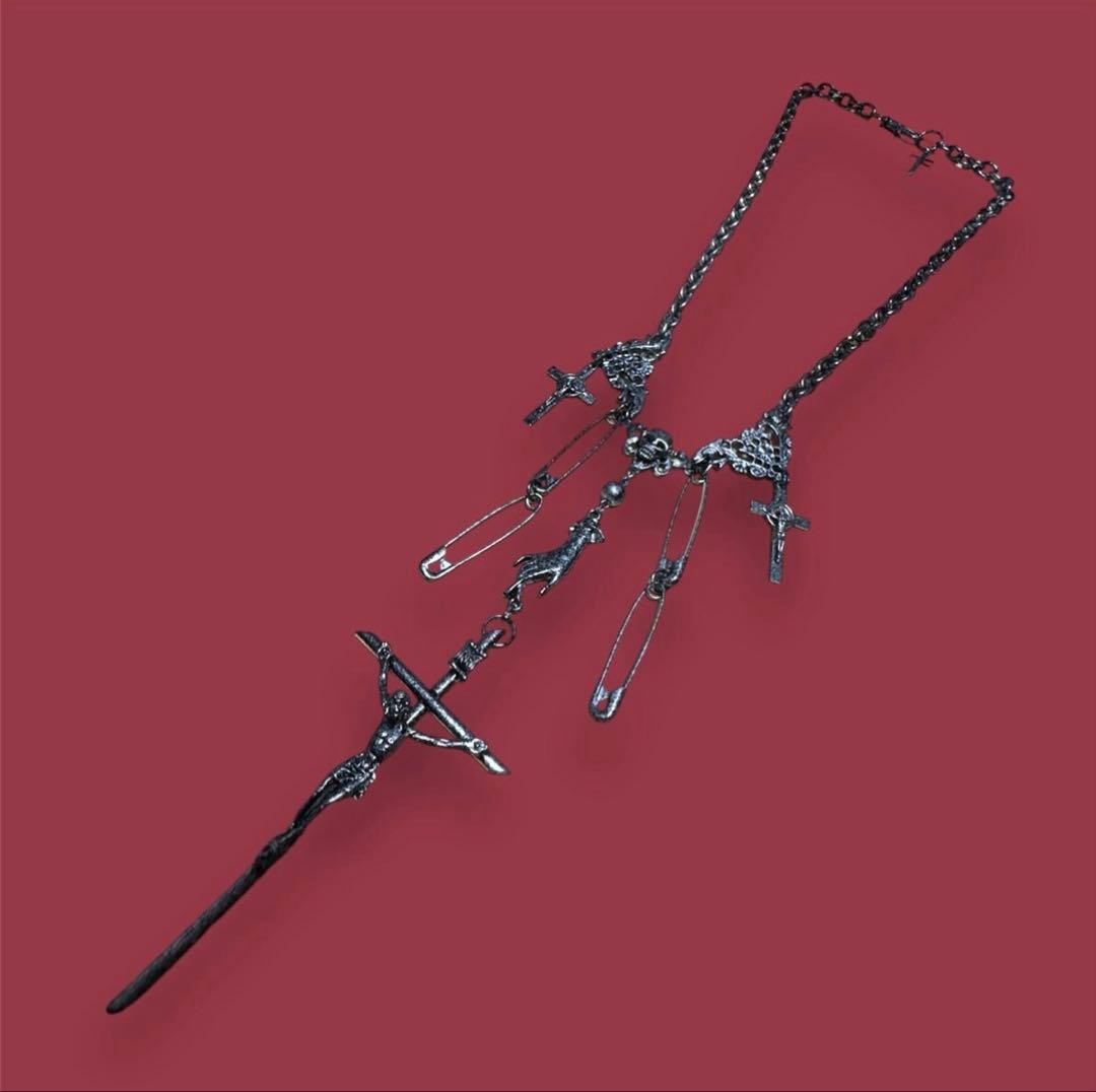 み*う様 1点物★ジャンポールゴルチエ★セーフティピンスカル3クロスカルマネック