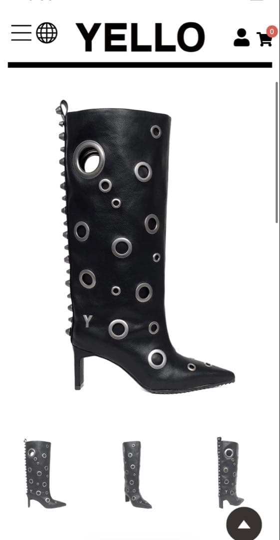 YELLO GUNNER LONG BOOTS スタッズ y2k Lサイズ