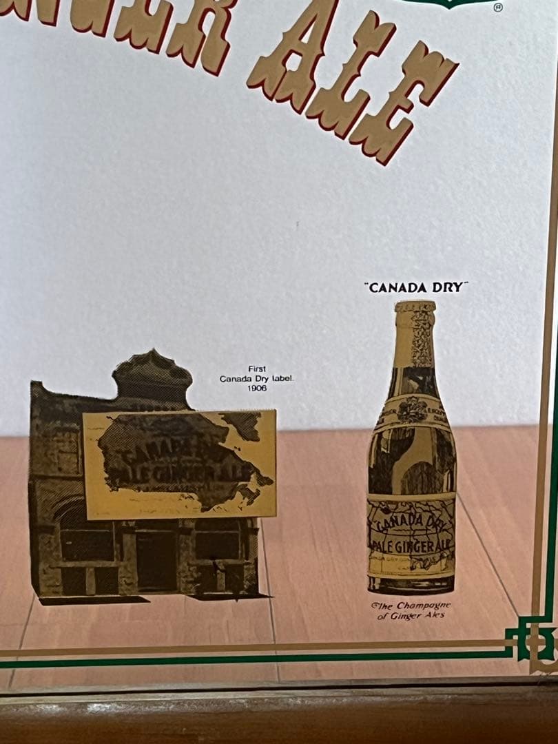 【希少】カナダドライ ジンジャーエール パブミラー 管理A3473 アンティーク