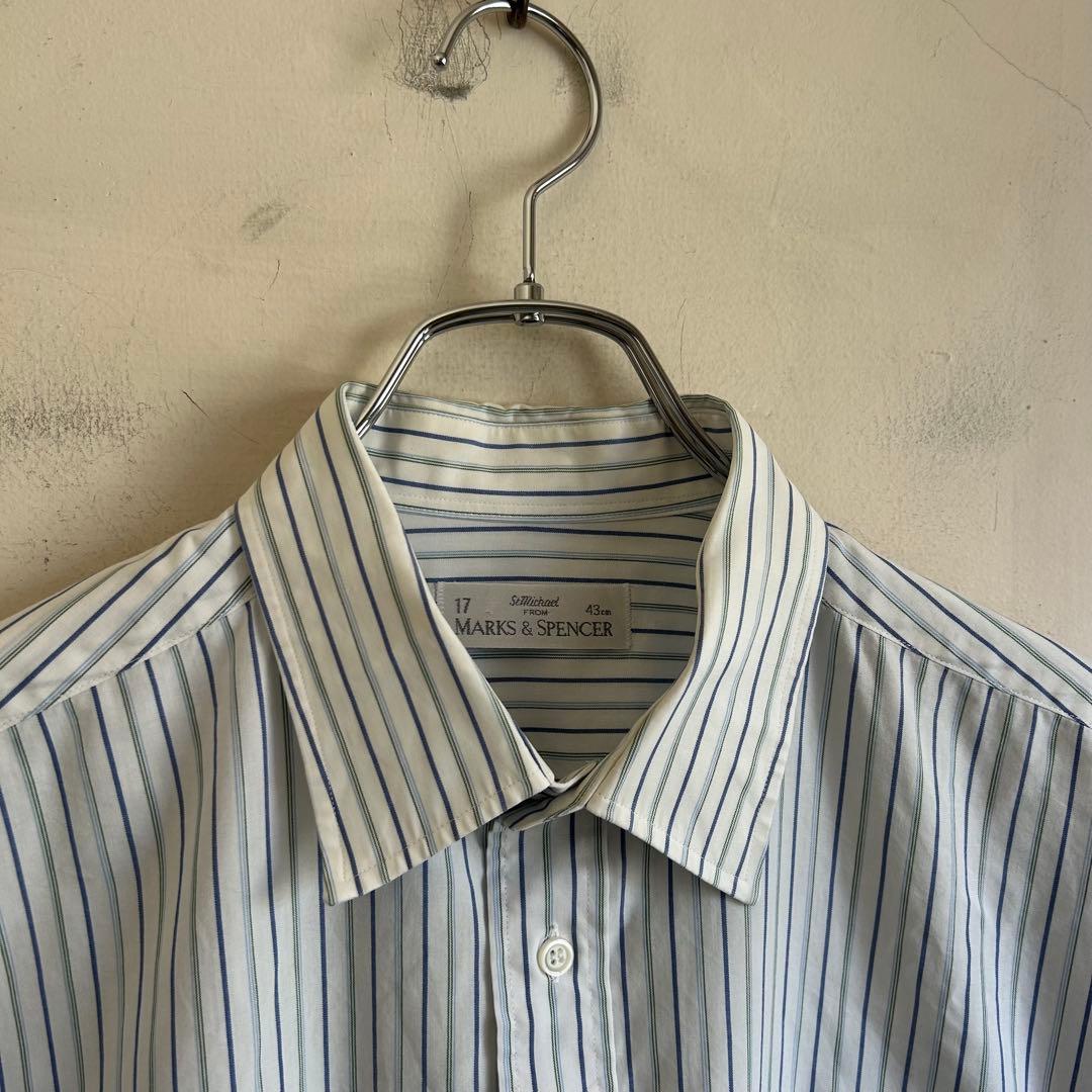 UK製 MARKS&SPENCER ストライプシャツ St.Michael