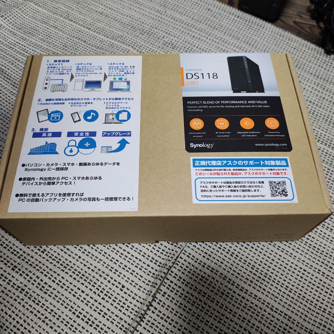 外付けハードディスク・ドライブ Synology DS118 NAS + WD Red Plus 2TB HDD