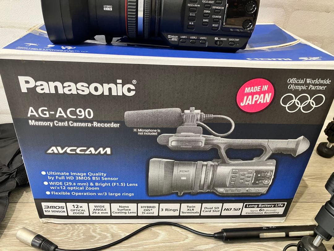 Panasonic AG-AC90 ビデオカメラセット① 箱、説明書、おまけ多数
