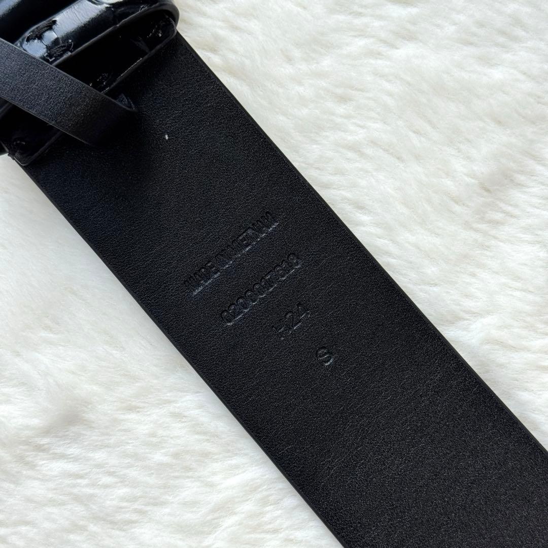 ローレンラルフローレン スターバーストバックル クロコエンボスド ワイド ベルト