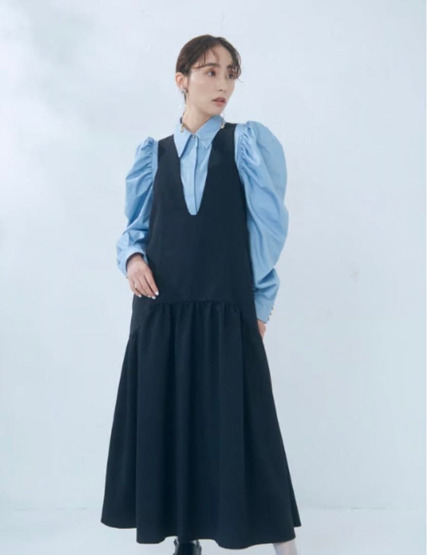 【アオキ】ハグニット& Gather Camisole Dress