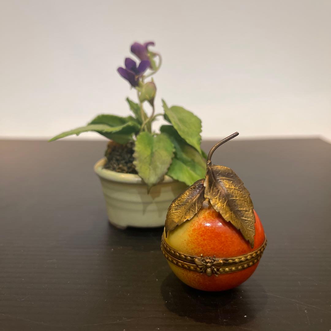 フランス　リモージュ　ピルケース 手描きDubarry ヴィンテー