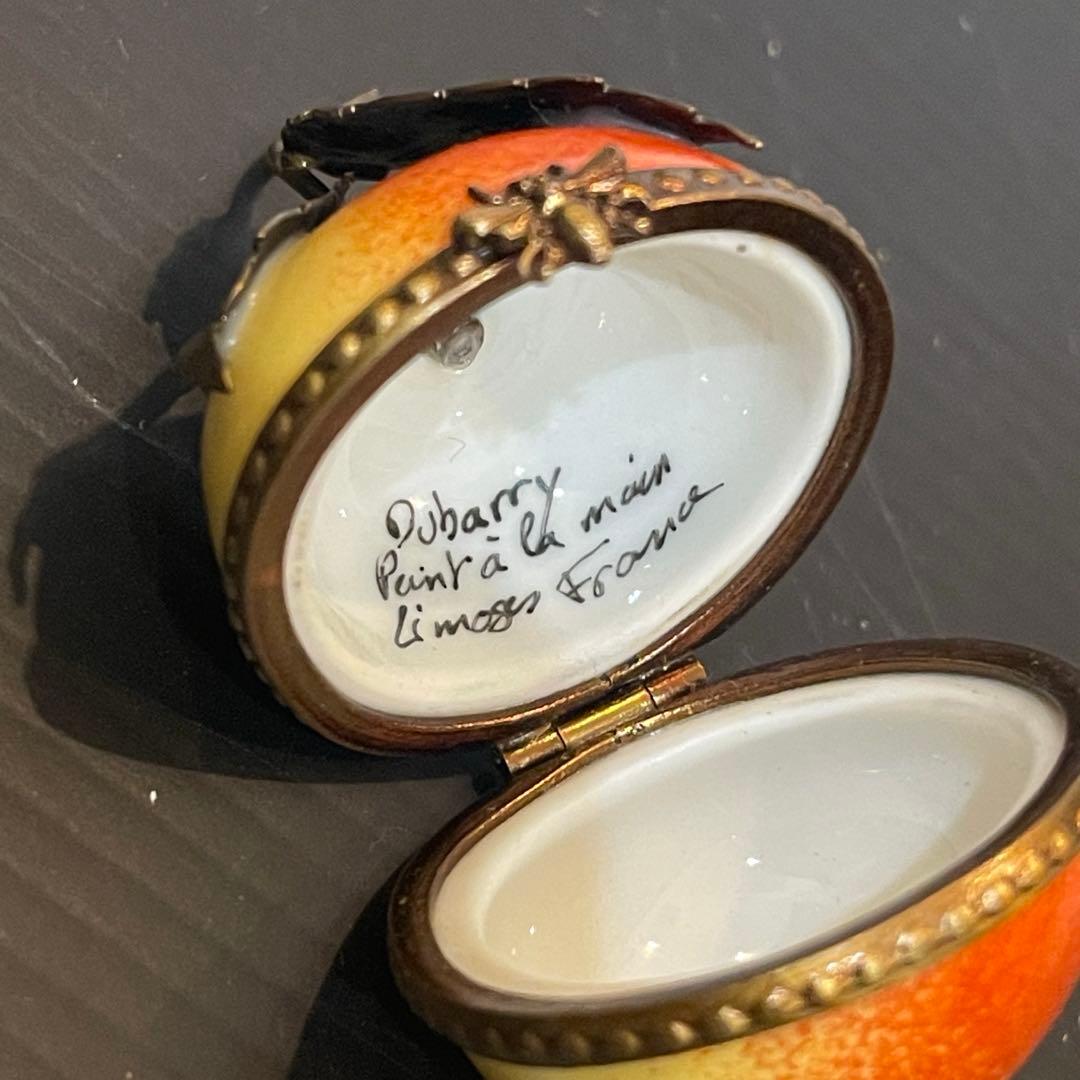 フランス　リモージュ　ピルケース 手描きDubarry ヴィンテー