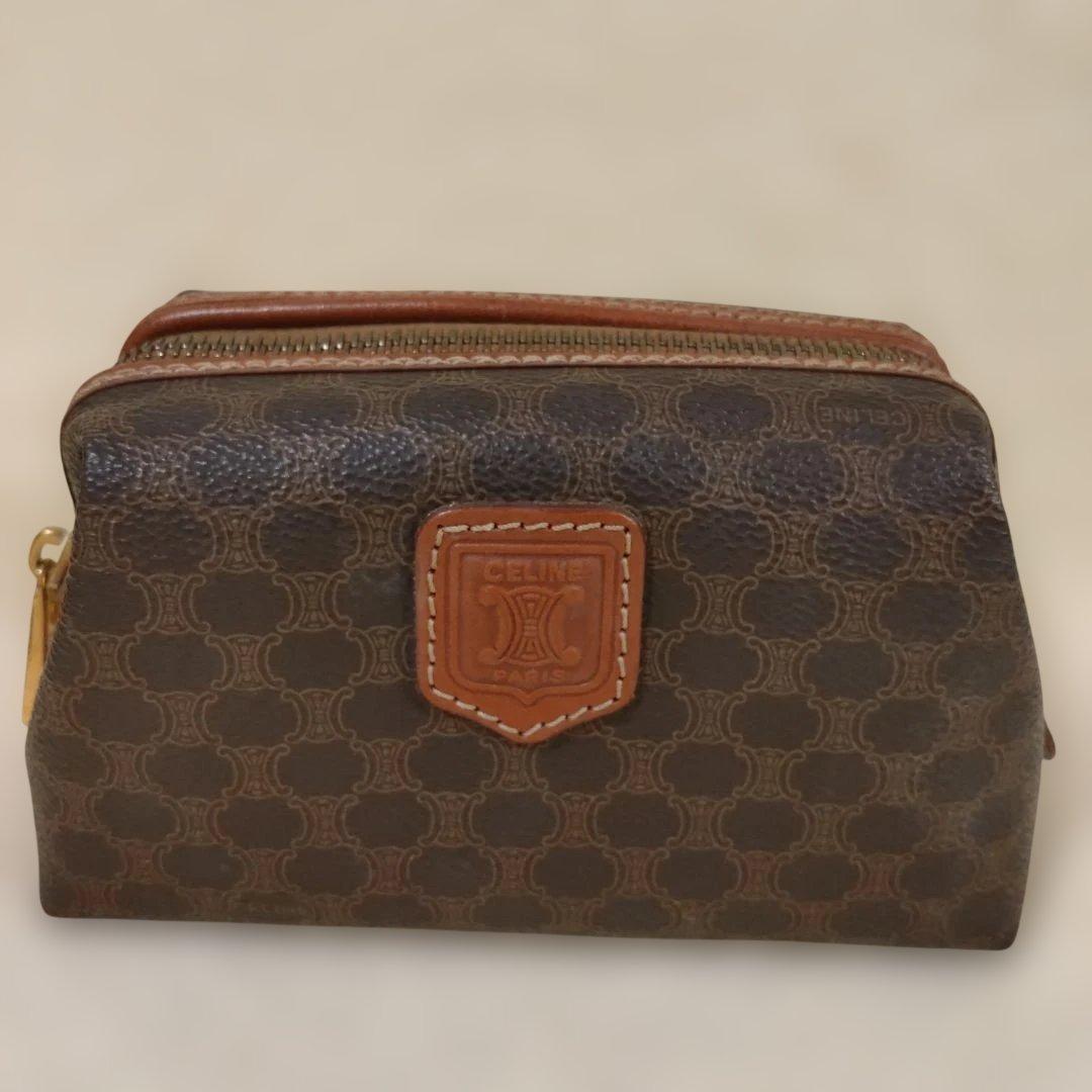 美品 CELINE セリーヌ マカダム柄 ポーチ