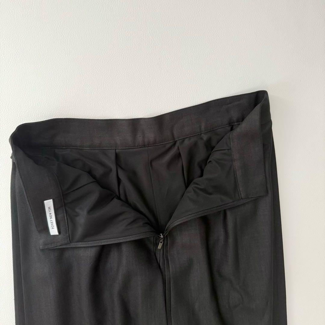 フォクシーニューヨーク　ワイドパンツ　プリーツスカート　ダークグレー　L