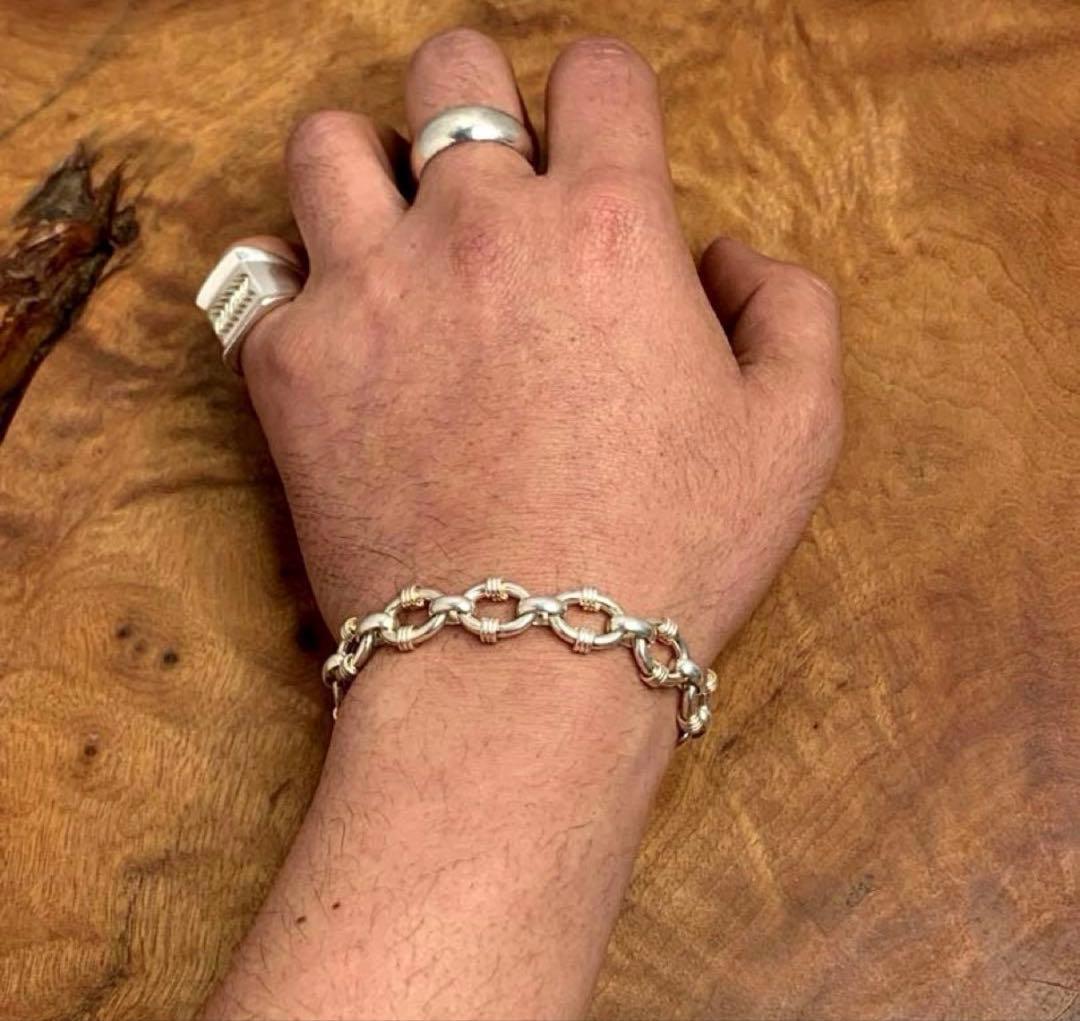 イタリア ヴィンテージ シルバー925 リンクチェーン ブレスレット