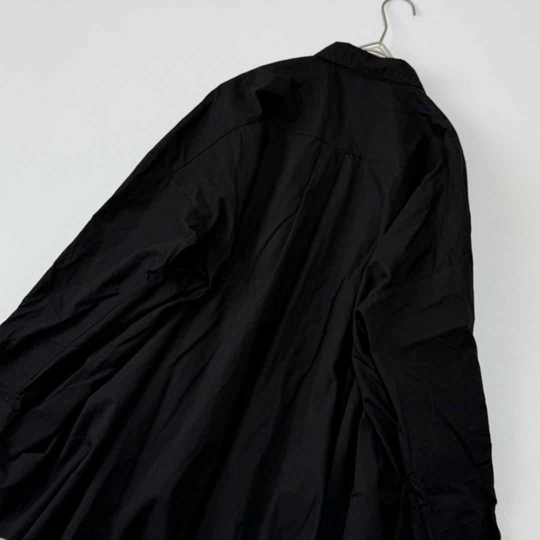 人気✨ ミズイロインド　ピンタック　ブラウス　チュニック丈 ゆったり　黒