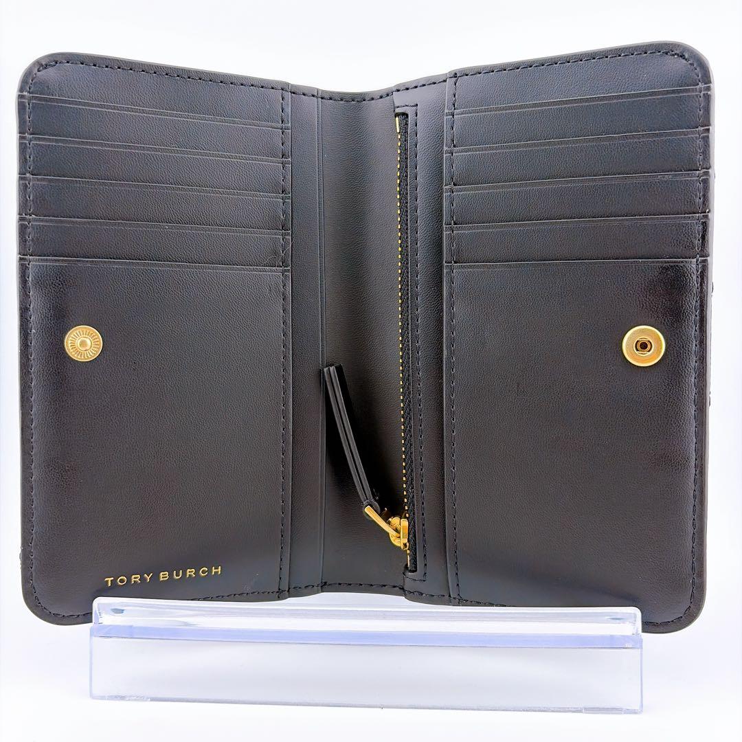 TORY BURCH（トリーバーチ） キルティング ウィラ二つ折り財布 ブラック